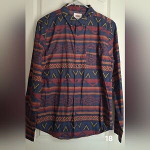 Levi's Mens Aztec Southwestern Long Sleeve Button Down Shirt Size M Western Coun